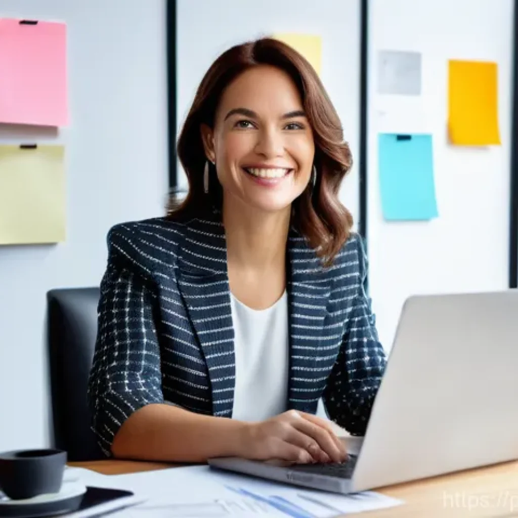 솔로프레너로서의 가치 제공 방법 - **Prompt:** A dynamic, wide-angle shot of a vibrant female solo entrepreneur in her mid-30s, confide...