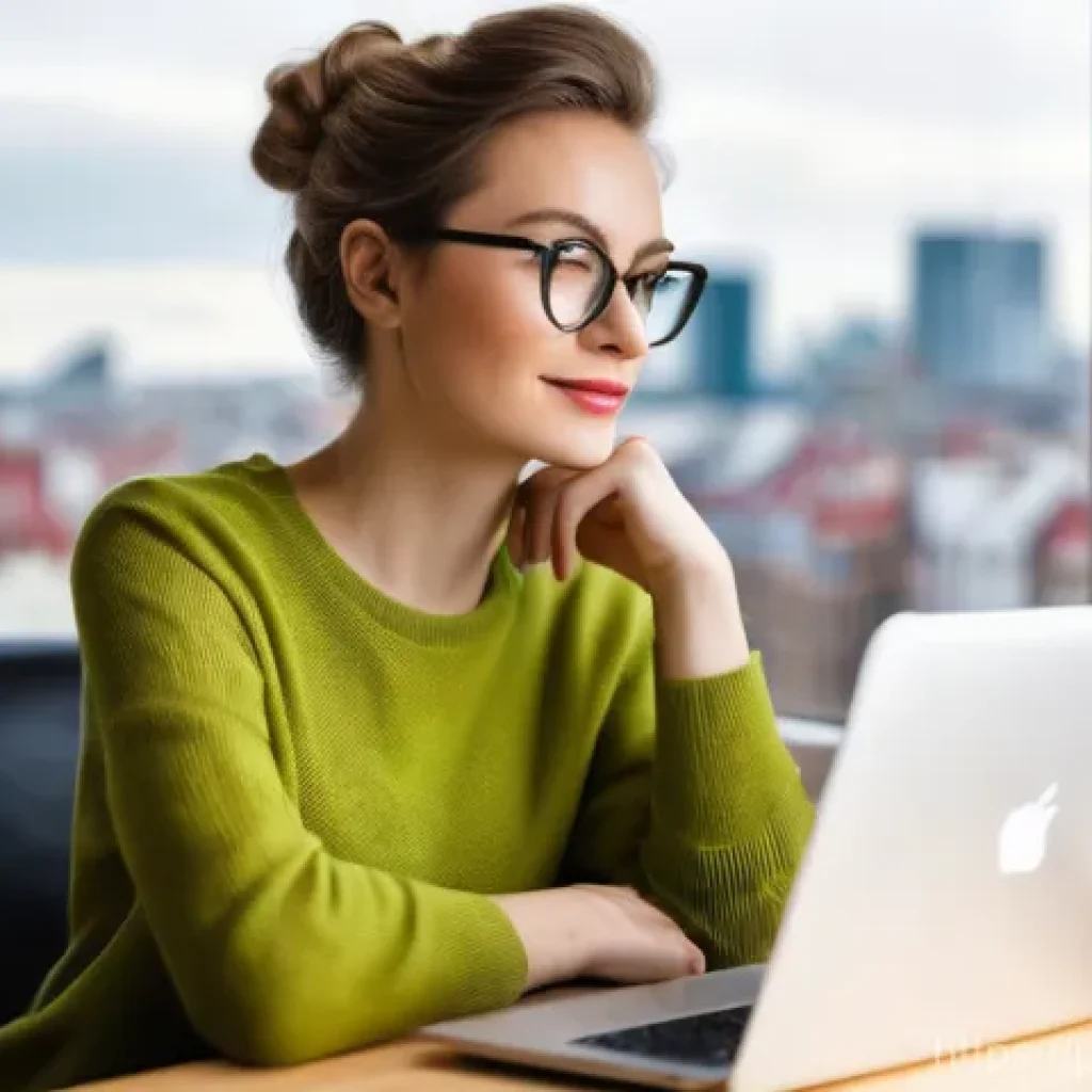 솔로프레너의 현업 적용 사례 연구 - **Prompt: Empowered Polish Solopreneur in a Home Office**
A bright, well-lit photographic scene ...
