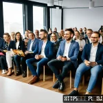 Home 20 효율적인 네트워킹을 위한 솔로프레너 기술 - A professional networking event in Warsaw, Poland, showing a diverse group of well-dressed soloprene...